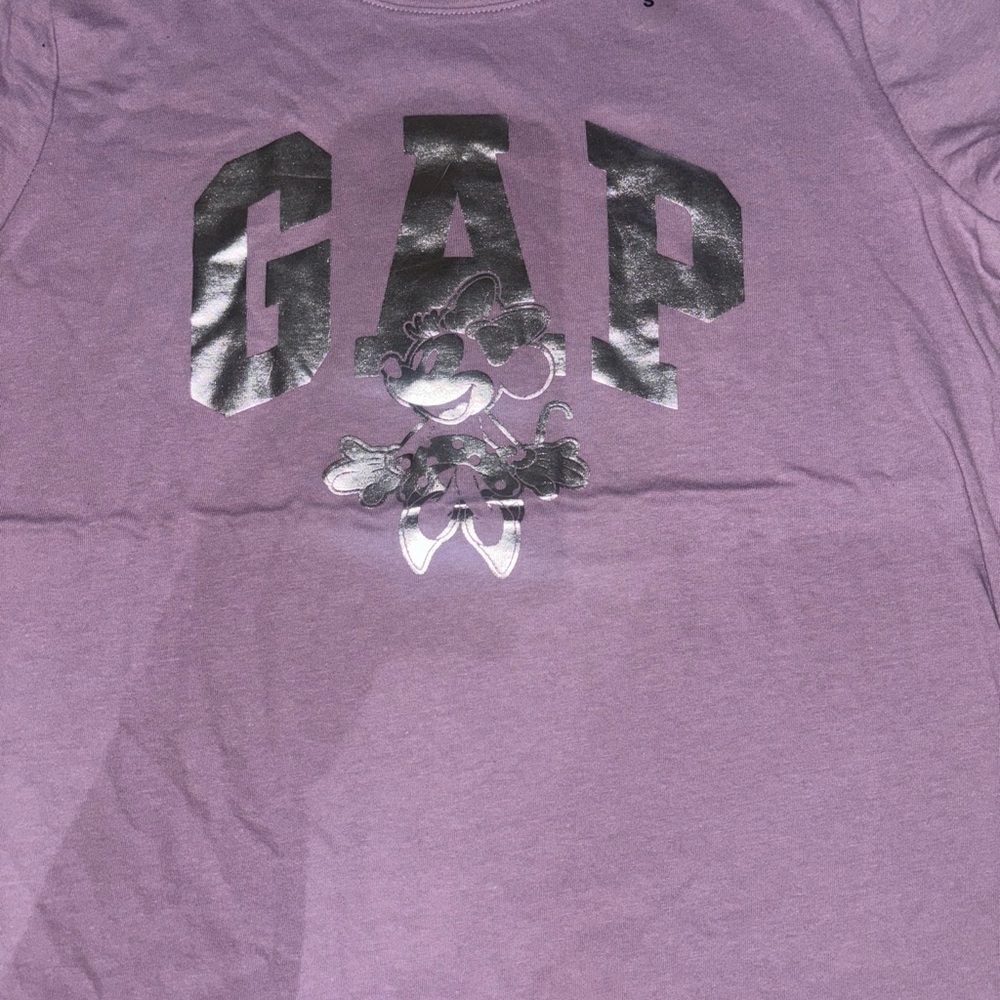 GAP x Disney Mickey Mouse Women's  Purple Graphic T Shirt